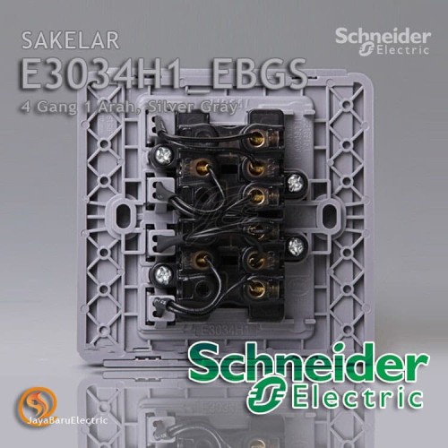Saklar Schneider Neo Horisontal 4 Gang 1 Arah Silver Gray E3034H1-EBGS