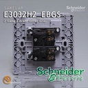 Saklar Schneider Neo Horisontal Double Seri Hotel 2 Gang 2 Arah Silver