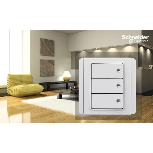 Saklar Schneider Neo Horisontal Triple 3 Gang 2 Arah Putih E3033H2