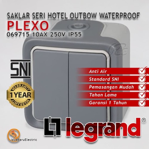 Saklar 2 Gang Hotel LEGRAND PLEXO Outbow Outdoor Waterproof 069715