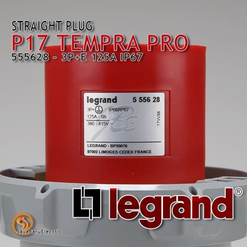 Legrand Straight Plug 3P+E / 4 Pin 125A P17 Tempra Pro 555628