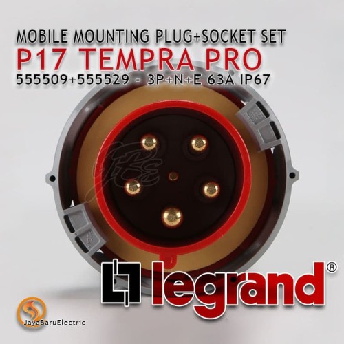 Legrand Mobile Mounting Plug Socket 3P+N+E / 5 Pin 63A P17 Tempra Pro