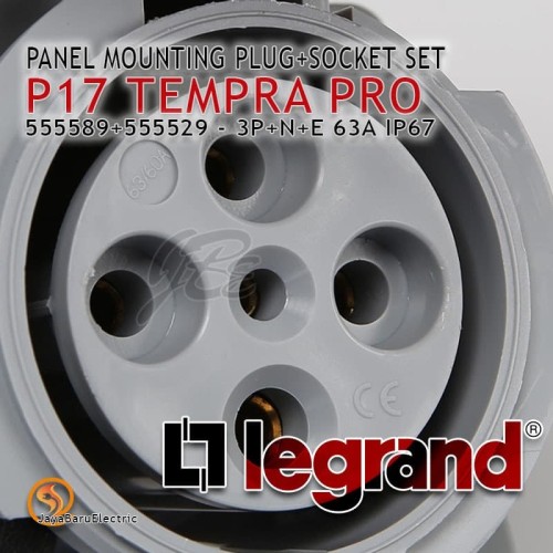 Legrand Panel Mounting Plug Socket 3P+N+E / 5 Pin 63A P17 Tempra Pro