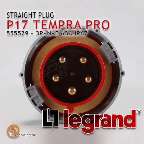 Legrand Straight Plug 3P+N+E / 5 Pin 63A P17 Tempra Pro 555529