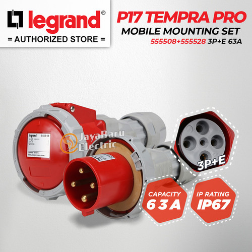 Legrand Paket 1 Set Plug Mobile Mounting Socket 3P+E / 4 Pin 63A