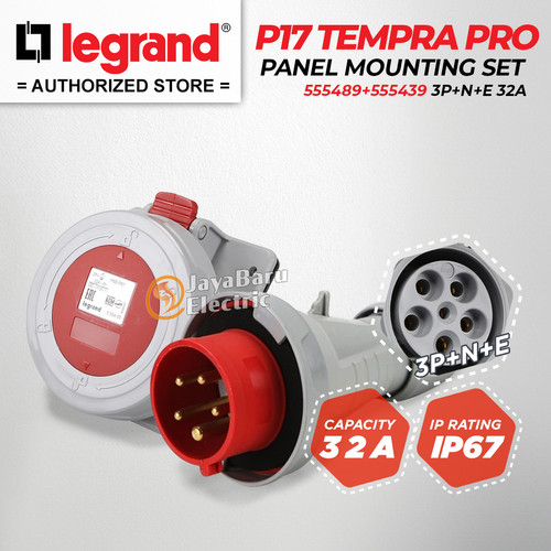 Legrand Paket 1 Set Plug Panel Mounting Socket 3P+N+E / 5 Pin 32A IP67