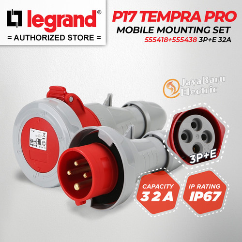 Legrand Paket 1 Set Plug Mobile Mounting Socket 3P+E / 4 Pin 32A