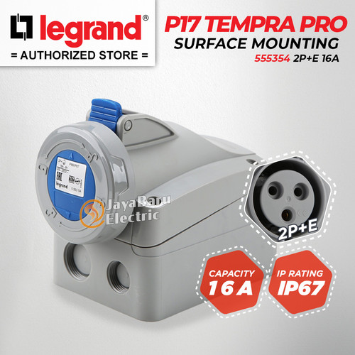 Legrand Surface Mounting Socket 2P+E / 3 Pin 16A P17 Tempra Pro 555354
