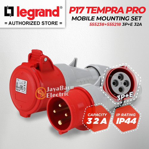 Legrand Paket 1 Set Plug Mobile Mounting Socket 3P+E / 4 Pin 32A IP44