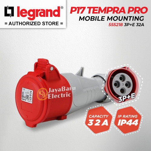 Legrand Mobile Mounting Socket 3P+E / 4 Pin 32A P17 Tempra Pro 555218