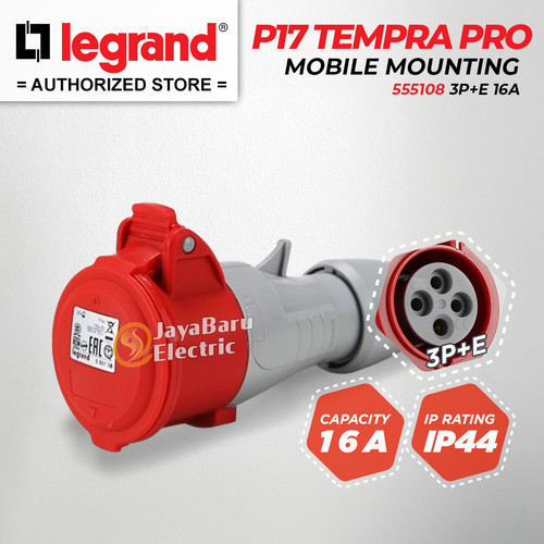Legrand Mobile Mounting Socket 3P+E / 4 Pin 16A P17 Tempra Pro 555108