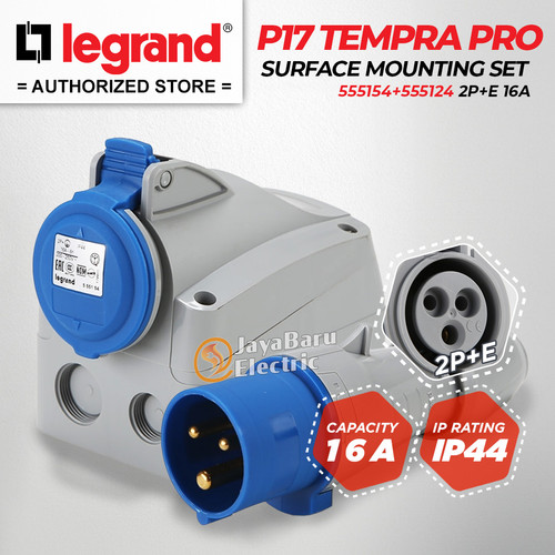Legrand Paket 1 Set Plug Surface Mounting Socket 2P+E / 3 Pin 16A IP44