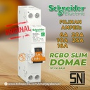 RCCB ELCB RCBO Slim Domae Schneider 1P+N 6A 10A 16A 20A 25A 30mA