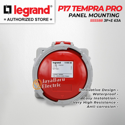 Legrand Panel Mounting Socket 3P+E / 4 Pin 63A P17 Tempra Pro 555588