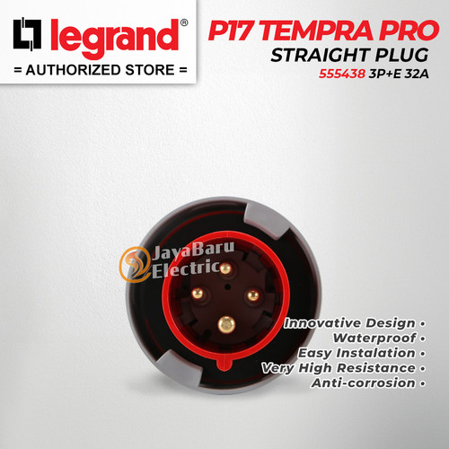 Legrand Straight Plug 3P+E / 4 Pin 32A P17 Tempra Pro 555438