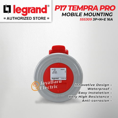 Legrand Mobile Mounting Socket 3P+N+E / 5 Pin 16A P17 Tempra 555309