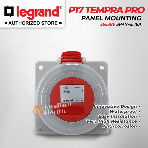 Legrand Panel Mounting Socket 3P+N+E / 5 Pin 16A P17 Tempra Pro 555389