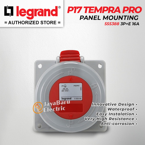 Legrand Panel Mounting Socket 3P+E / 4 Pin 16A P17 Tempra Pro 555388