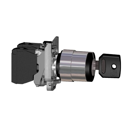 Key Switch Besi Tipe 3 Pos Stay Put Cabut Tengah Schneider XB4BG33
