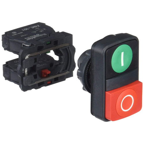 Push Button Plastik Schneider Double Headed XB5AL73415