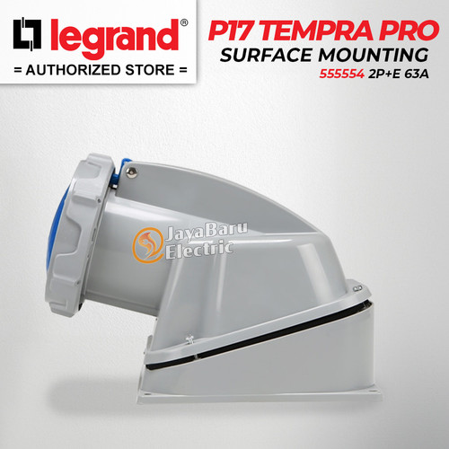 Legrand Surface Mounting Socket 2P+E / 3 Pin 3Pin 63A IP67 P17 Tempra Pro 555554