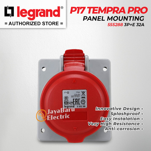 Legrand Panel Mounting Socket 3P+E / 4 Pin 32A P17 Tempra Pro 555288