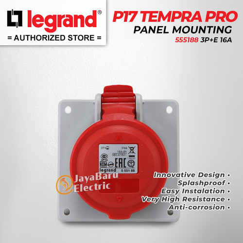 Legrand Panel Mounting Socket 3P+E / 4 Pin 16A P17 Tempra Pro 555188