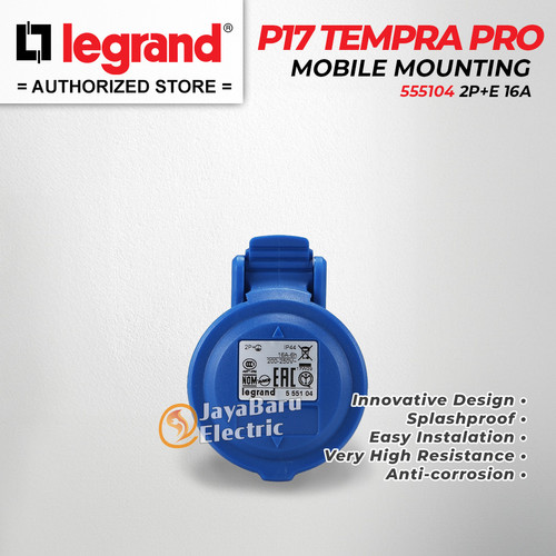 Legrand Mobile Mounting Socket 2P+E / 3 Pin 16A P17 Tempra Pro 555104