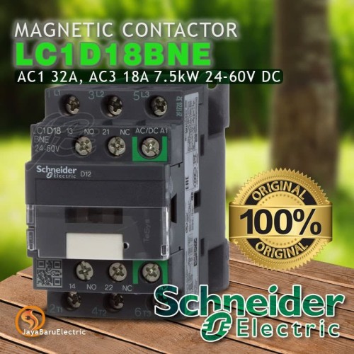 Kontaktor Contactor Schneider LC1D18BNE LC1D18 18A 24V-60V AC / DC