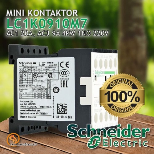 Kontaktor Contactor Schneider LC1K0910M7 LC1K0910 220V