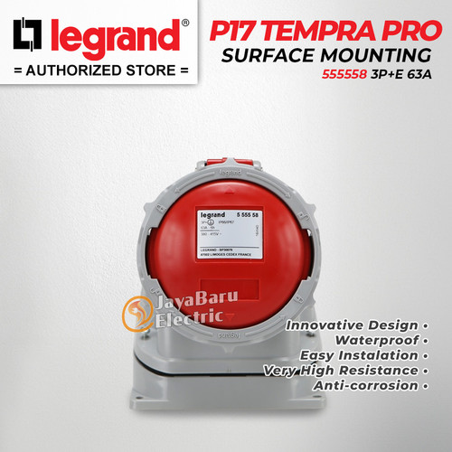 Legrand Surface Mounting Socket 3P+E / 4 Pin 4Pin 63A IP67 P17 Tempra Pro 555558