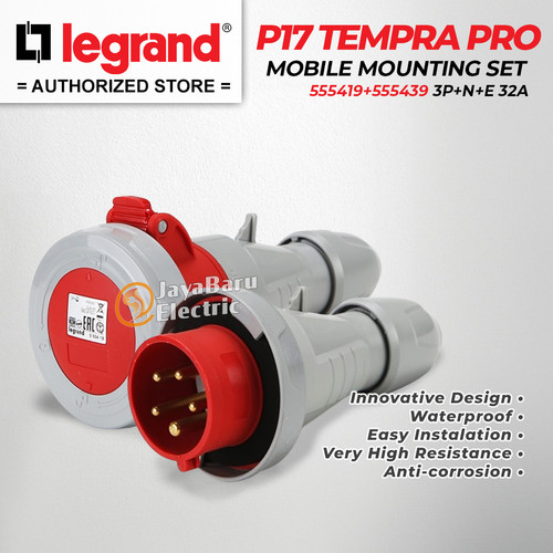 Legrand Paket Set Plug Mobile Mounting Socket 3P+N+E / 5 Pin 32A IP67