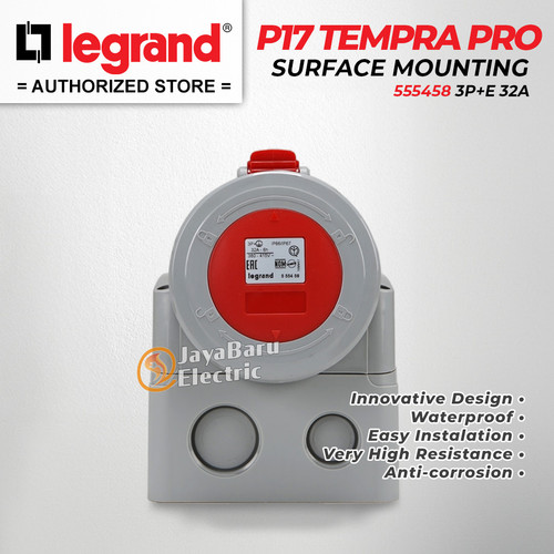 Legrand Surface Mounting Socket 3P+E / 4 Pin 32A P17 Tempra Pro 555458
