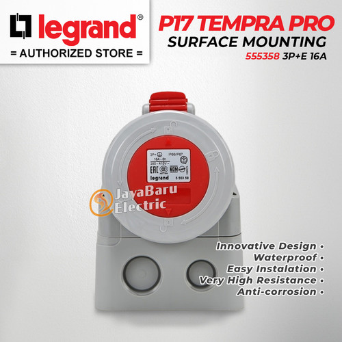 Legrand Surface Mounting Socket 3P+E / 4 Pin 16A P17 Tempra Pro 555358