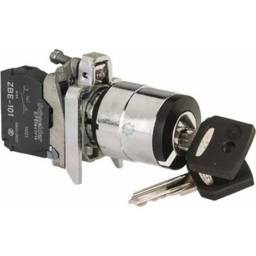 Key Switch Besi Tipe 2 Posisi Stay Put Cabut Kiri Schneider XB4BG21