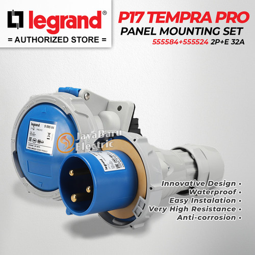 Legrand Paket 1 Set Plug Panel Mounting Socket 2P+E / 3 Pin 63A IP67