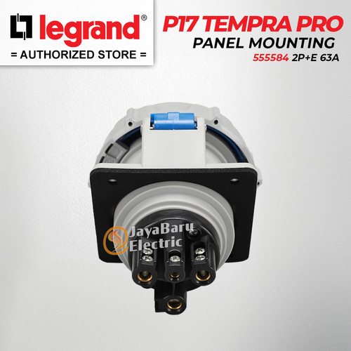Legrand Panel Mounting Socket 2P+E / 3 Pin 3Pin 63A IP67 P17 Tempra Pro 555584