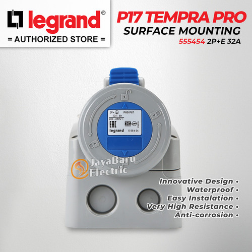 Legrand Surface Mounting Socket 2P+E / 3 Pin 32A P17 Tempra Pro 555454