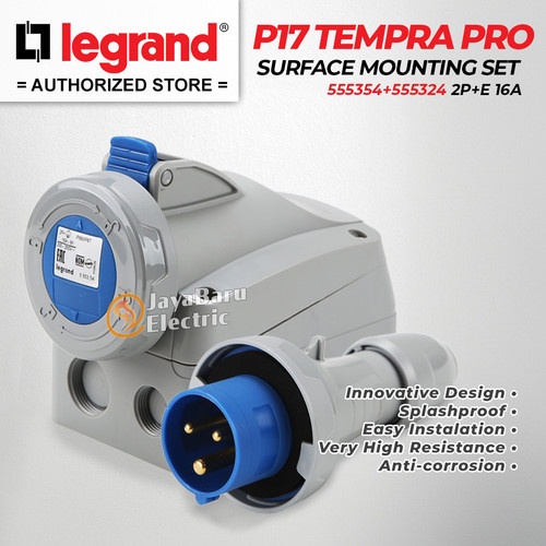 Legrand Paket 1 Set Plug Surface Mounting Socket 2P+E / 3 Pin 16A IP67