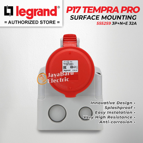 Legrand Surface Mounting Socket 3P+N+E / 5 Pin 32A P17 Tempra 555259
