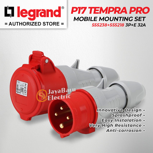 Legrand Paket 1 Set Plug Mobile Mounting Socket 3P+E / 4 Pin 32A IP44