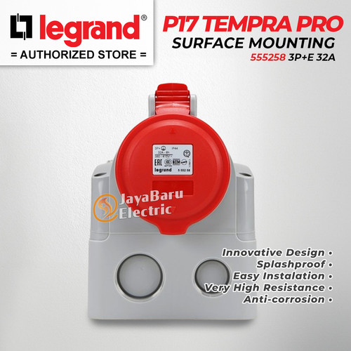 Legrand Surface Mounting Socket 3P+E / 4 Pin 32A P17 Tempra Pro 555258
