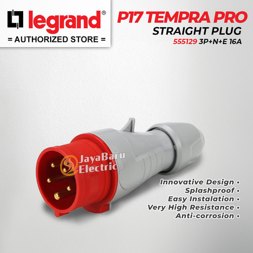 Legrand Straight Plug 3P+N+E / 5 Pin 16A P17 Tempra Pro 555129