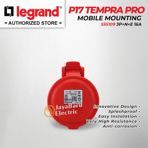 Legrand Mobile Mounting Socket 3P+N+E / 5 Pin 16A P17 Tempra 555109