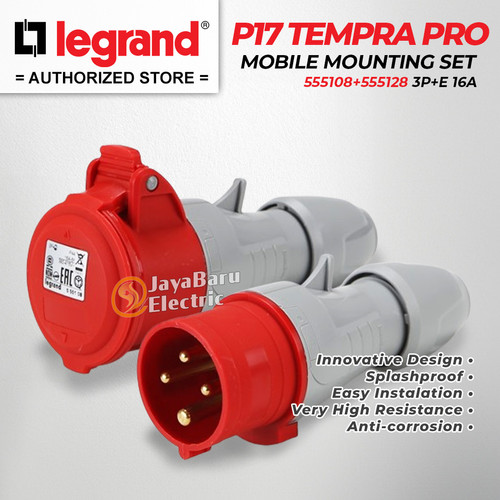 Legrand Paket 1 Set Plug Mobile Mounting Socket 3P+E / 4 Pin 16A IP44