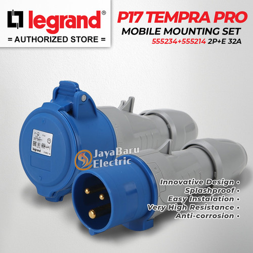 Legrand Paket 1 Set Plug Mobile Mounting Socket 2P+E / 3 Pin 32A IP44