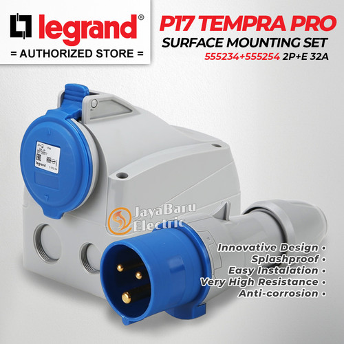 Legrand Paket 1 Set Plug Surface Mounting Socket 2P+E / 3 Pin 32A IP44