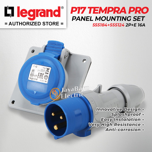 Legrand Paket 1 Set Plug Panel Mounting Socket 2P+E / 3 Pin 16A IP44