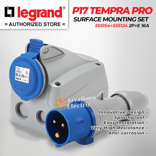 Legrand Paket 1 Set Plug Surface Mounting Socket 2P+E / 3 Pin 16A IP44
