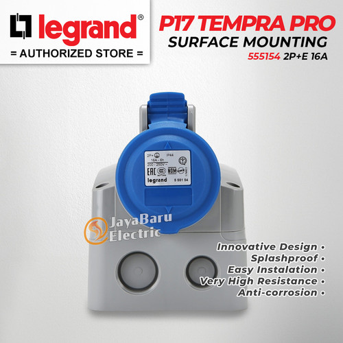 Legrand Surface Mounting Socket 2P+E / 3 Pin 16A P17 Tempra Pro 555154